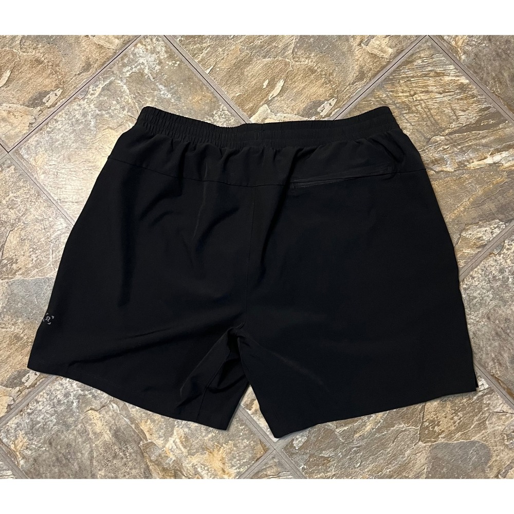 Lululemon Channel Cross Swim Shorts Men XL Black Good 7in Inseam Athletic Trunks - Picture 4 of 9